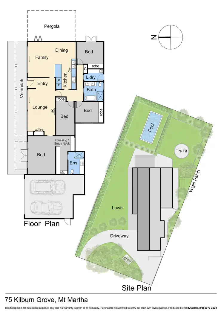 Floorplan of Homely house listing, 75 Kilburn Grove, Mount Martha VIC 3934