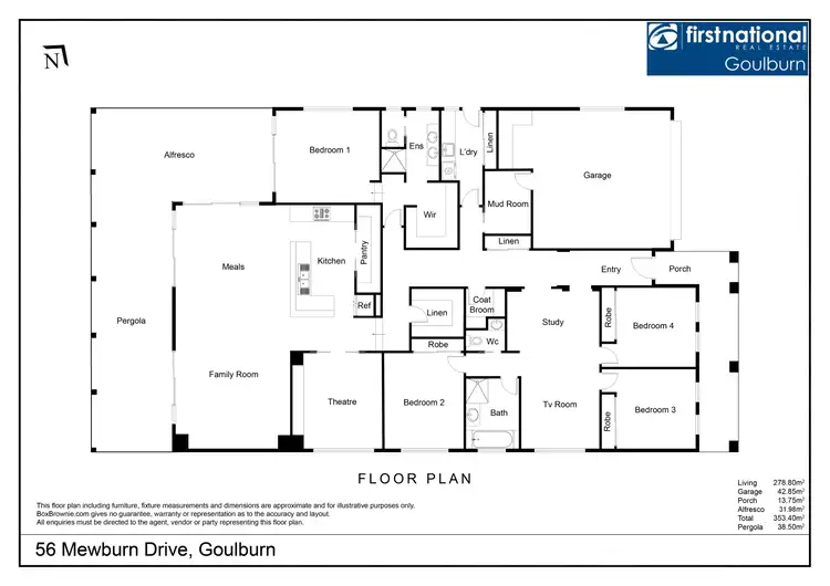 Floorplan of Homely house listing, 56 Mewburn Drive, Goulburn NSW 2580