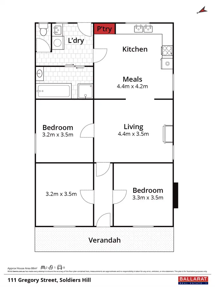 Floorplan of Homely house listing, 111 Gregory Street, Soldiers Hill VIC 3350