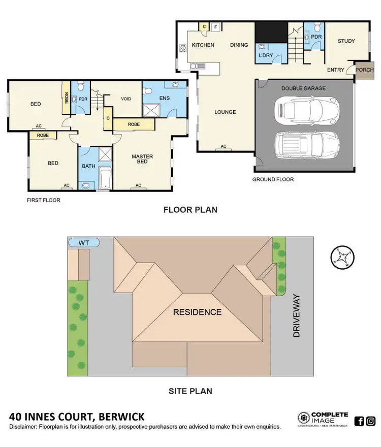 Floorplan of Homely townhouse listing, 40 Innes Court, Berwick VIC 3806