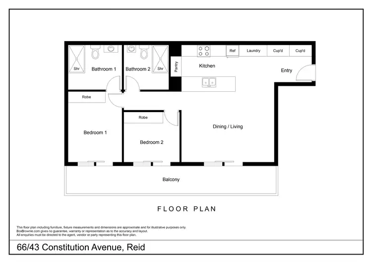 Floorplan of Homely apartment listing, 66/43 Constitution Avenue, Reid ACT 2612