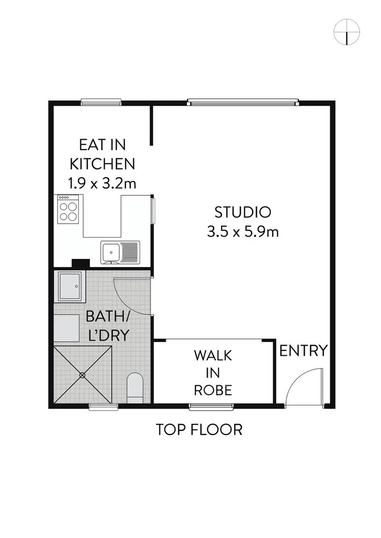 Floorplan of Homely studio listing, 11/13 Hughes Street, Potts Point NSW 2011