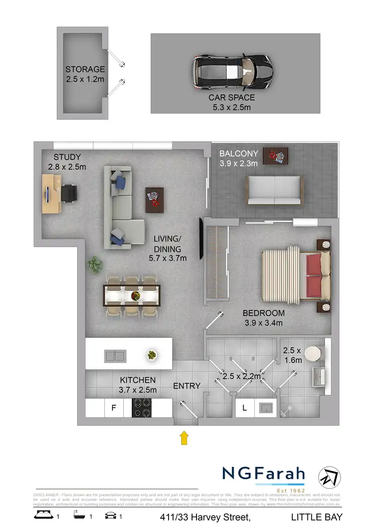 Floorplan of Homely apartment listing, 411/33 Harvey Street, Little Bay NSW 2036