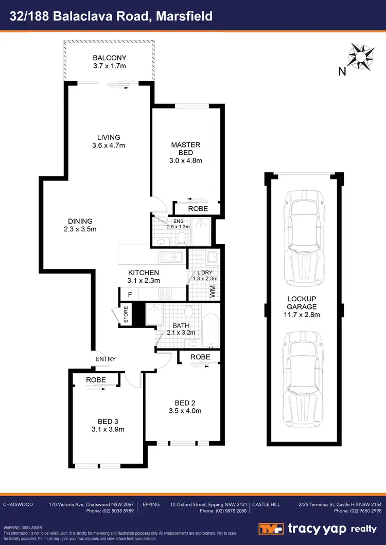 Floorplan of Homely apartment listing, 32/188 Balaclava Road, Marsfield NSW 2122