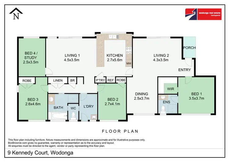 Floorplan of Homely house listing, 9 Kennedy Court, Wodonga VIC 3690