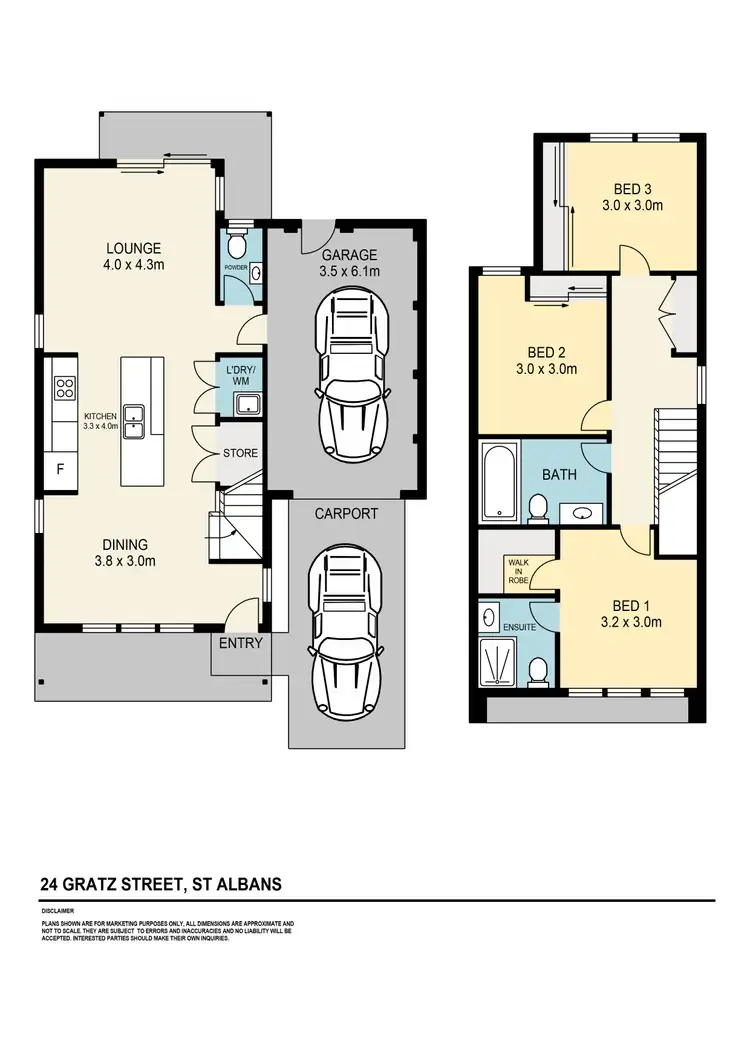 Floorplan of Homely townhouse listing, 24 Gratz Street, St Albans VIC 3021