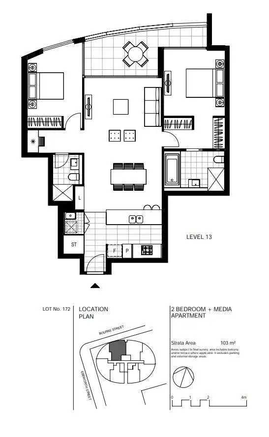 Floorplan of Homely apartment listing, Level 16/1605/6 Ebsworth Street, Zetland NSW 2017
