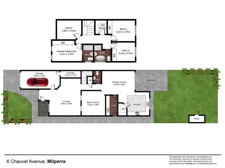 Floorplan of Homely semi-detached listing, 6 Chauvel Avenue, Milperra NSW 2214