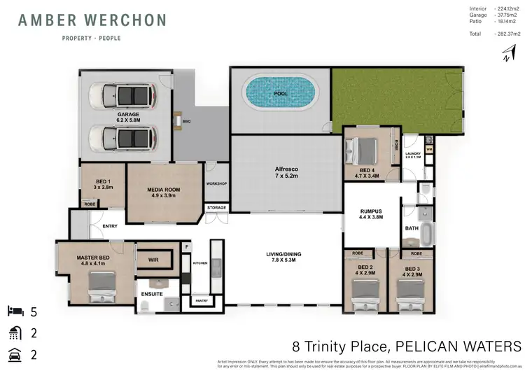 Floorplan of Homely house listing, 8 Trinity Place, Pelican Waters QLD 4551