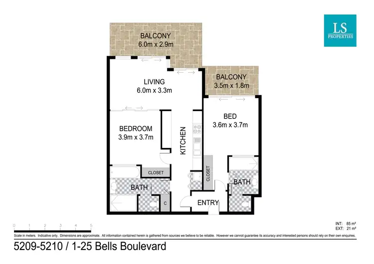 Floorplan of Homely apartment listing, 5209-5210/1-25 Bells Boulevard, Kingscliff NSW 2487
