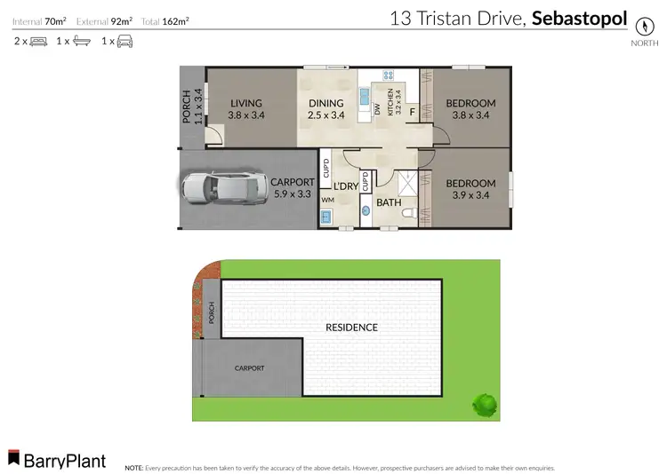 Floorplan of Homely townhouse listing, 13 Tristan Drive, Sebastopol VIC 3356