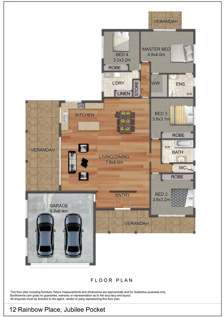 Floorplan of Homely house listing, 12 Rainbow Place, Jubilee Pocket QLD 4802