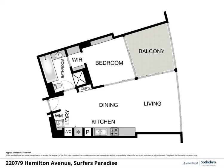 Floorplan of Homely apartment listing, 2207/9 Hamilton Avenue, Surfers Paradise QLD 4217