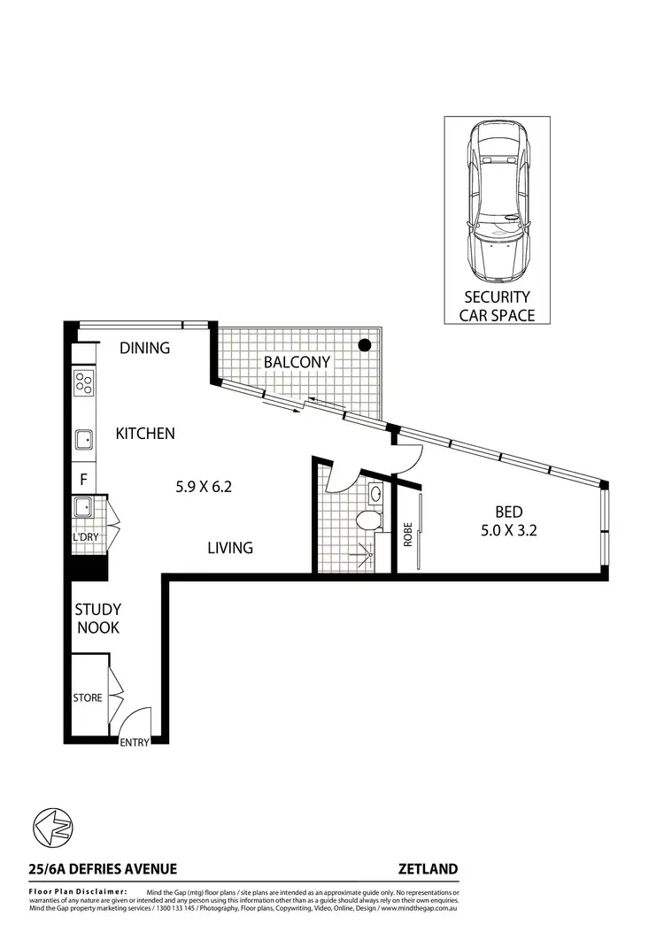Floorplan of Homely unit listing, 25/6A Defries Avenue, Zetland NSW 2017