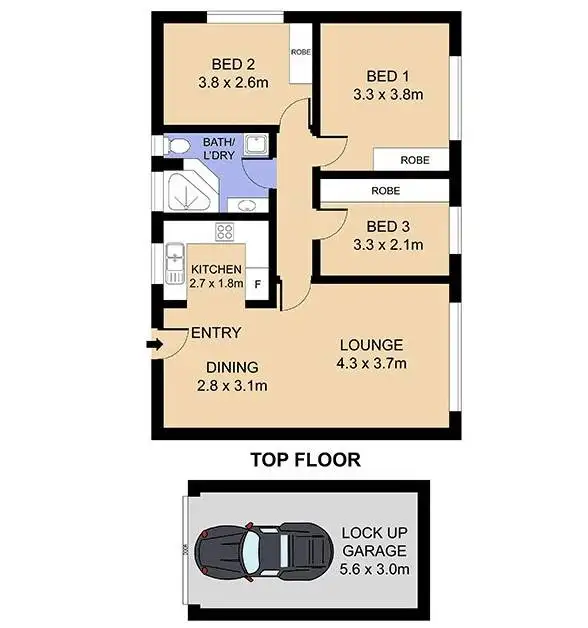 Floorplan of Homely unit listing, 9/29-31 Marlene Crescent, Greenacre NSW 2190