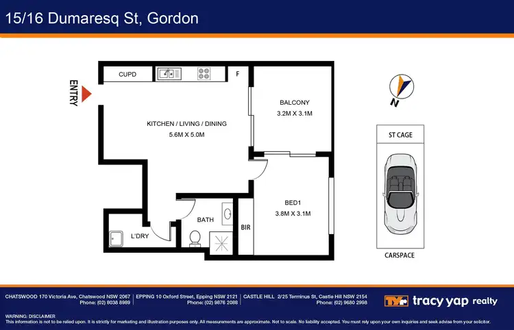 Floorplan of Homely apartment listing, 15/16 Dumaresq Street, Gordon NSW 2072