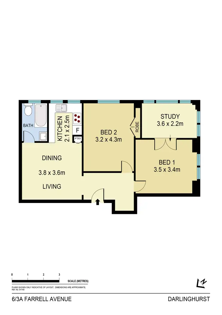 Floorplan of Homely apartment listing, 6/3A Farrell Avenue, Darlinghurst NSW 2010