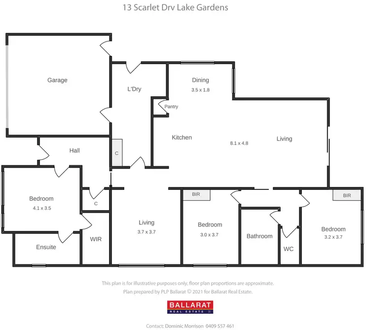 Floorplan of Homely house listing, 13 Scarlet Drive, Lake Gardens VIC 3355