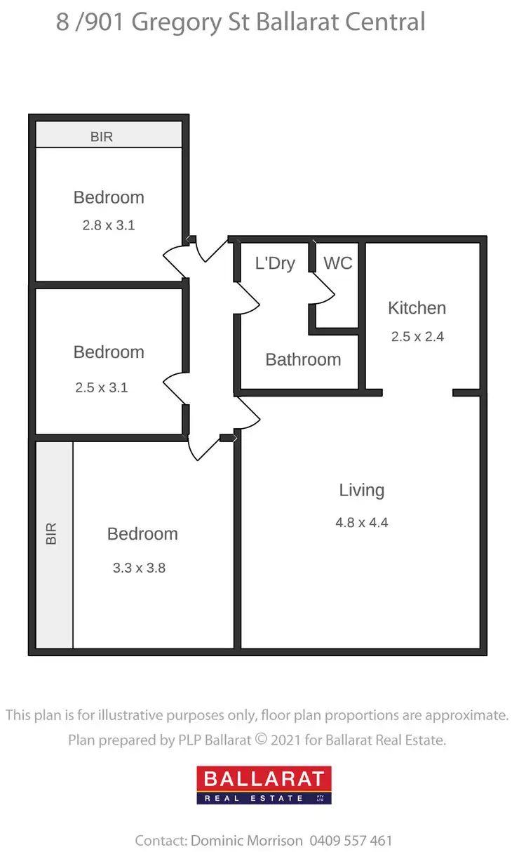 Floorplan of Homely unit listing, 8/901 Gregory Street, Ballarat Central VIC 3350