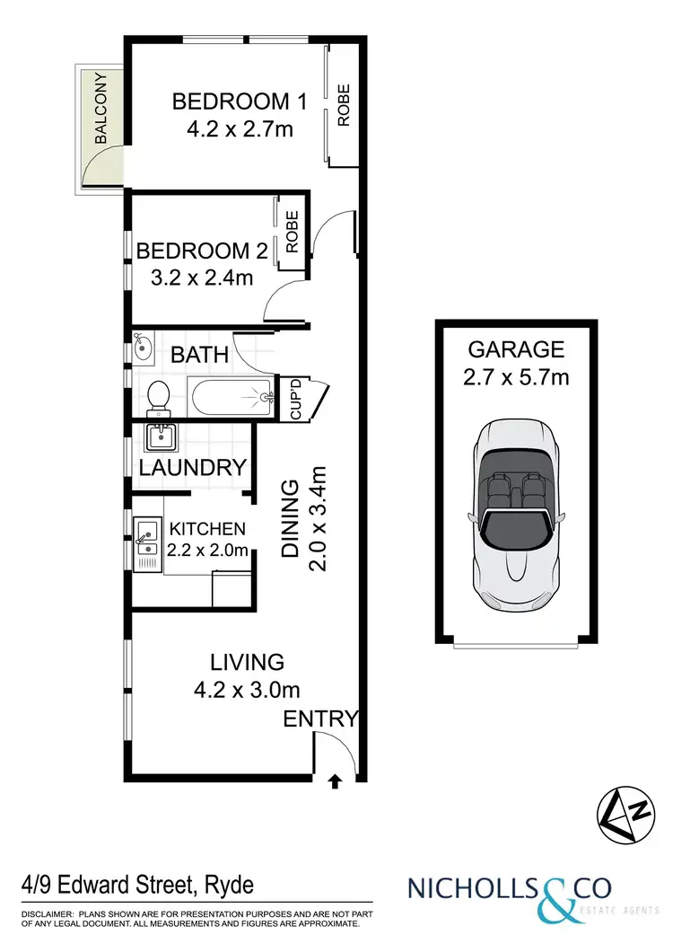Floorplan of Homely apartment listing, 4/9 Edward Street, Ryde NSW 2112