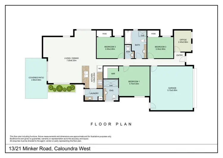 Floorplan of Homely townhouse listing, 13/21 Minker Street, Caloundra West QLD 4551