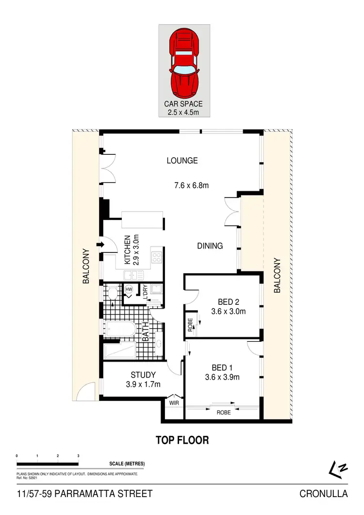 Floorplan of Homely apartment listing, 11/57 Parramatta Street, Cronulla NSW 2230