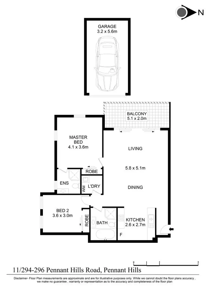 Floorplan of Homely unit listing, 11/294-296 Pennant Hills Road, Pennant Hills NSW 2120