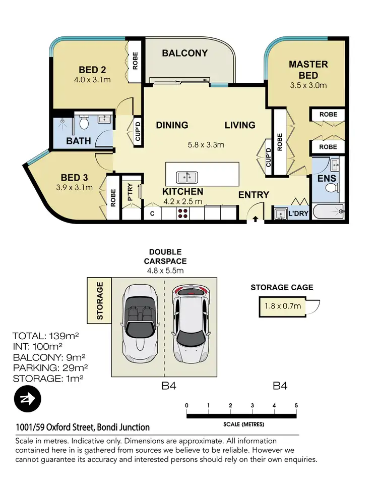 Floorplan of Homely apartment listing, 1001/59 Oxford Street, Bondi Junction NSW 2022