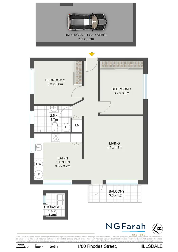 Floorplan of Homely apartment listing, 1/80 Rhodes Street, Hillsdale NSW 2036