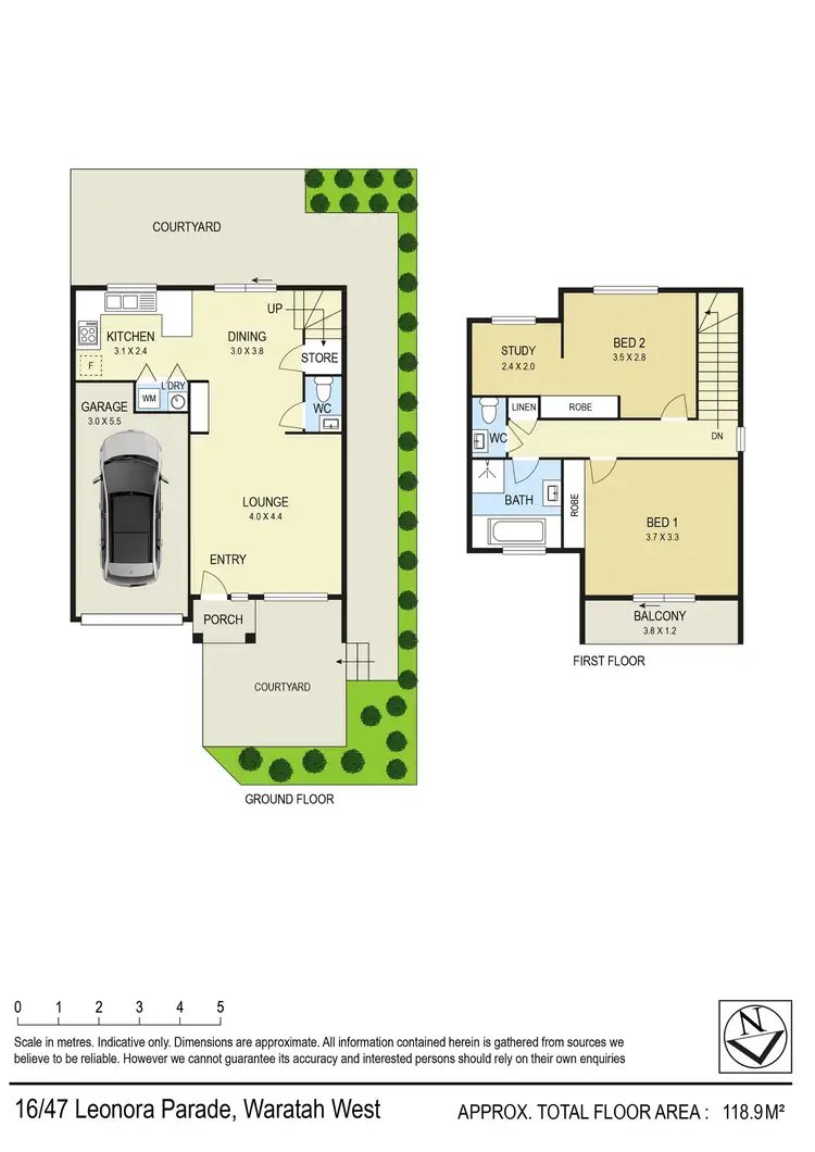 Floorplan of Homely townhouse listing, 16/47 Leonora Parade, Waratah West NSW 2298