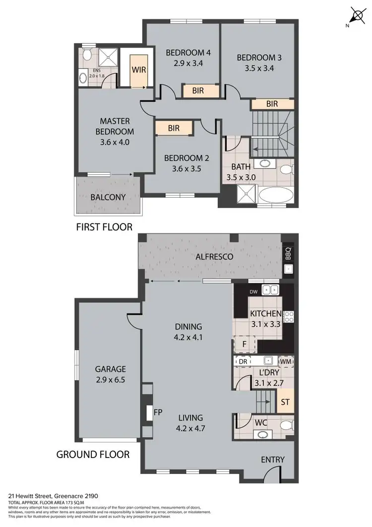 Floorplan of Homely semi-detached listing, 21 Hewitt Street, Greenacre NSW 2190