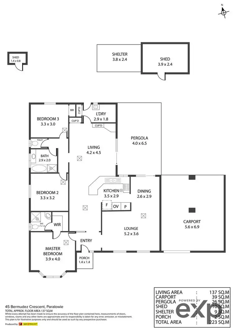 Floorplan of Homely house listing, 45 Bermudez Cres, Paralowie SA 5108