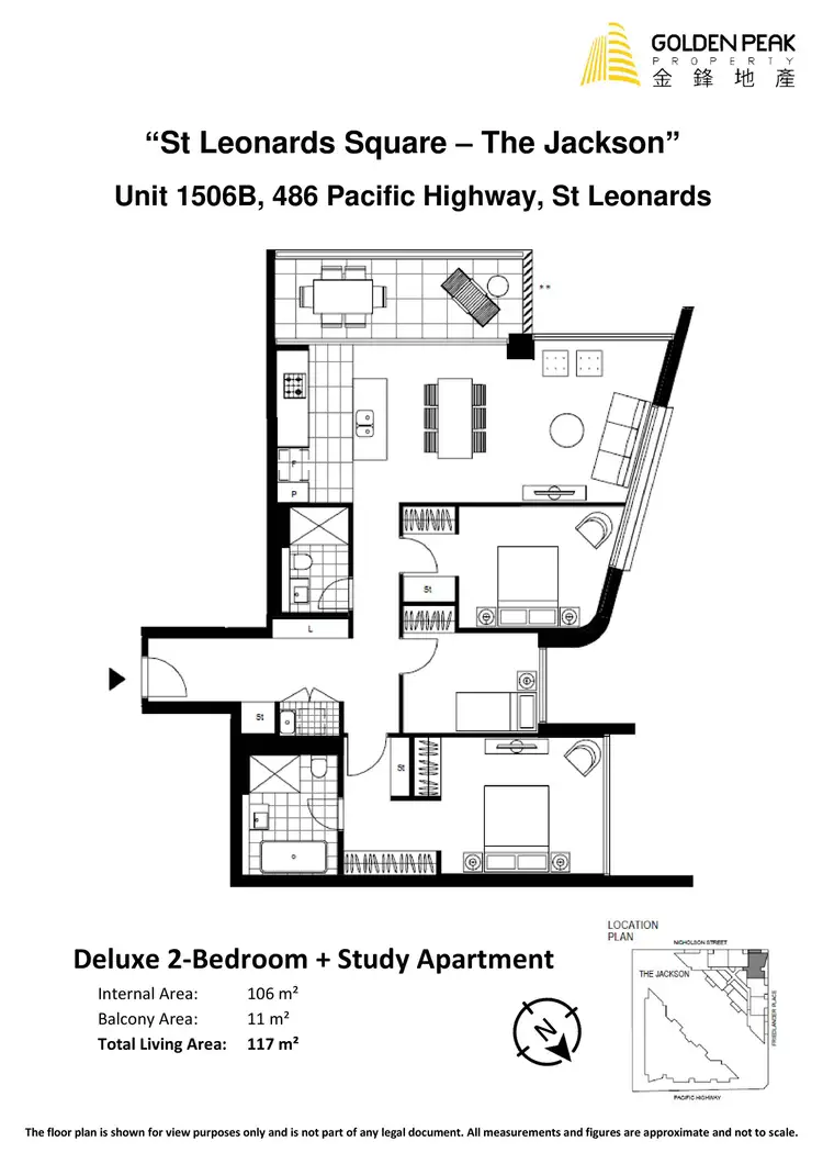 Floorplan of Homely apartment listing, 1506/486 Pacific Highway, St Leonards NSW 2065