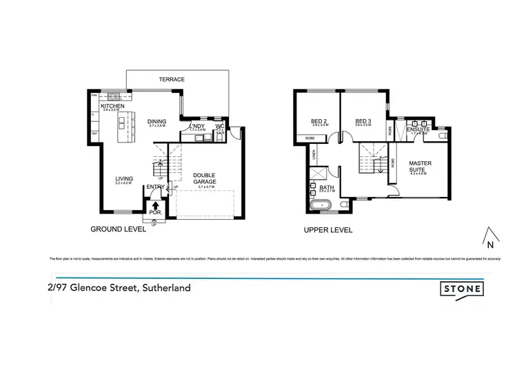 Floorplan of Homely semi-detached listing, 2/97 Glencoe Street, Sutherland NSW 2232
