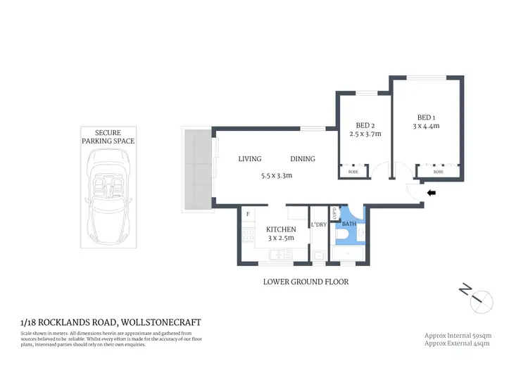 Floorplan of Homely unit listing, 1/18 Rocklands Road, Wollstonecraft NSW 2065
