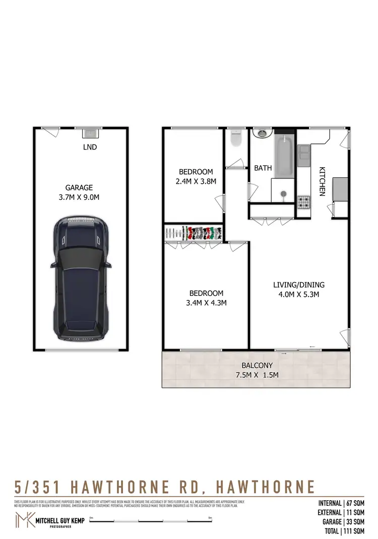Floorplan of Homely unit listing, 5/351 Hawthorne Road, Hawthorne QLD 4171