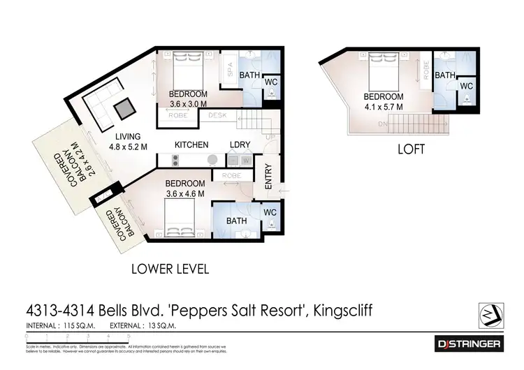 Floorplan of Homely unit listing, 4313-4314/1-25 Bells Boulevard, Kingscliff NSW 2487