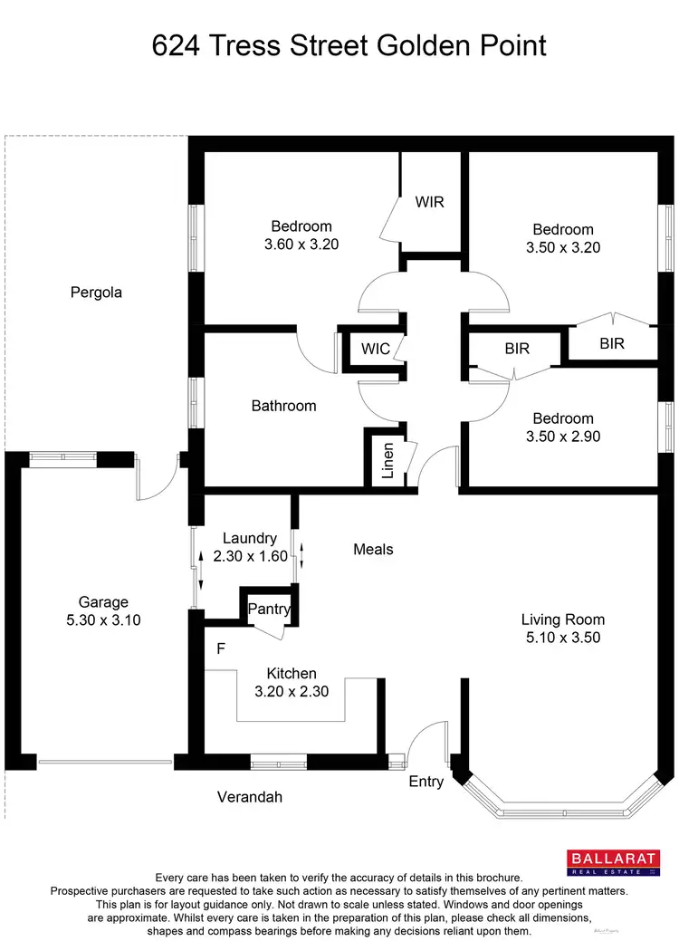 Floorplan of Homely house listing, 624 Tress Street, Golden Point VIC 3350