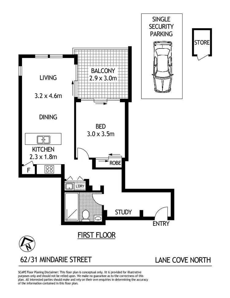 Floorplan of Homely apartment listing, 62/31 Mindarie Street, Lane Cove North NSW 2066