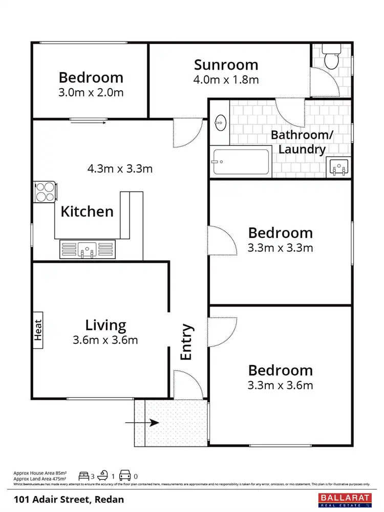 Floorplan of Homely house listing, 101 Adair Street, Redan VIC 3350