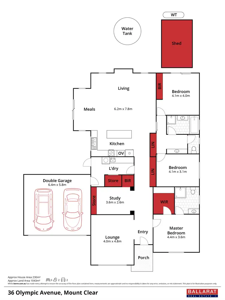 Floorplan of Homely house listing, 36 Olympic Avenue, Mount Clear VIC 3350