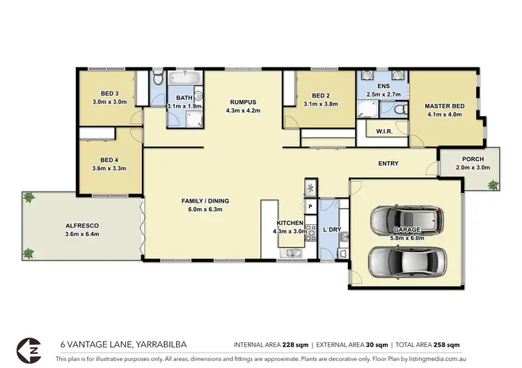 Floorplan of Homely house listing, 6 Vantage Lane, Yarrabilba QLD 4207