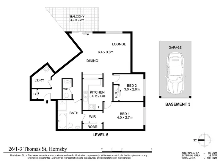 Floorplan of Homely apartment listing, 26/1-3 Thomas Street, Hornsby NSW 2077