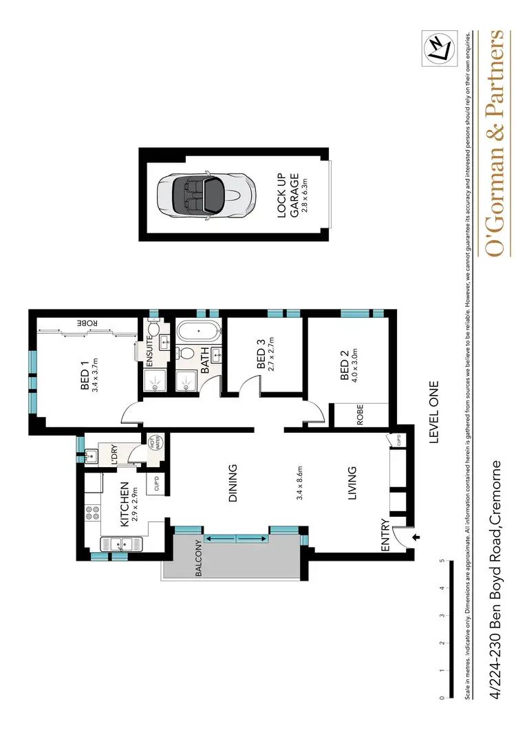 Floorplan of Homely apartment listing, 4/224-230 Ben Boyd Road, Cremorne NSW 2090