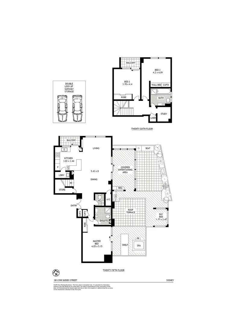 Floorplan of Homely apartment listing, 381/298 Sussex Street, Sydney NSW 2000