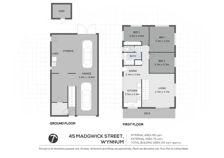 Floorplan of Homely house listing, 45 Madgwick Street, Wynnum QLD 4178