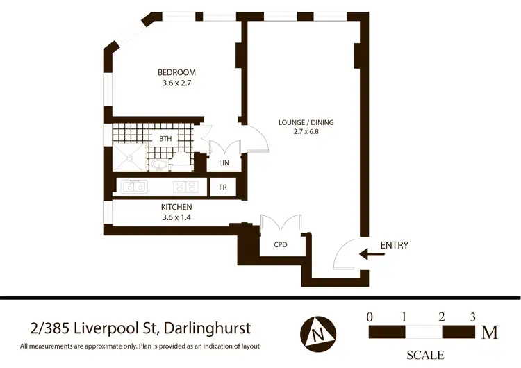 Floorplan of Homely apartment listing, 2/385 Liverpool Street, Darlinghurst NSW 2010