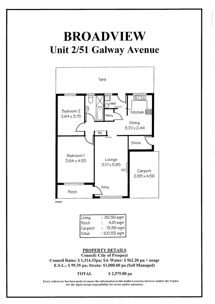 Floorplan of Homely unit listing, 2/51 Galway Avenue, Broadview SA 5083