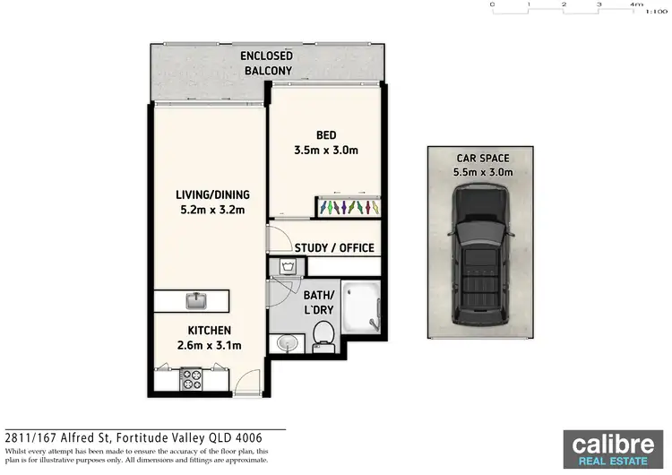 Floorplan of Homely apartment listing, 2811/167 Alfred Street, Fortitude Valley QLD 4006