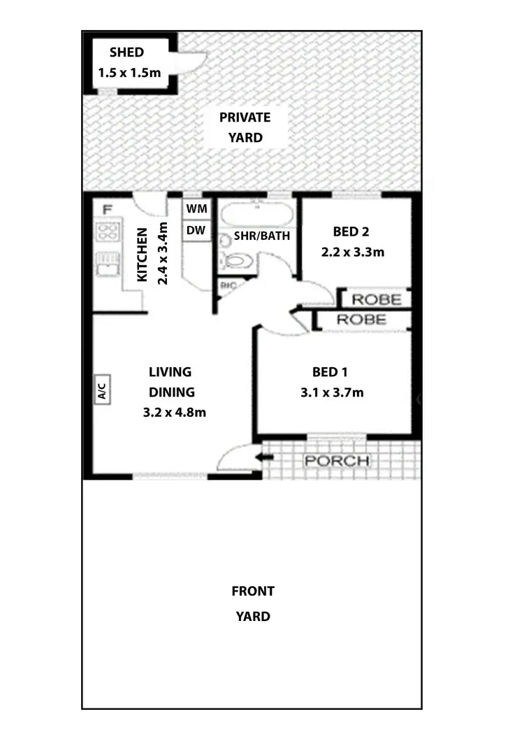 Floorplan of Homely unit listing, 2/4 Cleve Street, Norwood SA 5067
